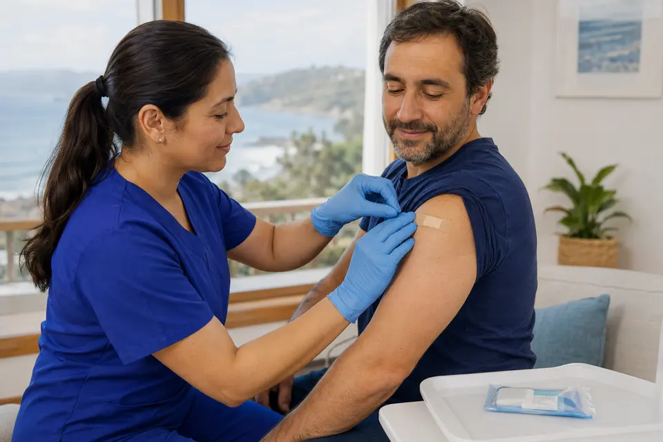 Imagen ilustrativa de vacunación contra la influenza en el domicilio